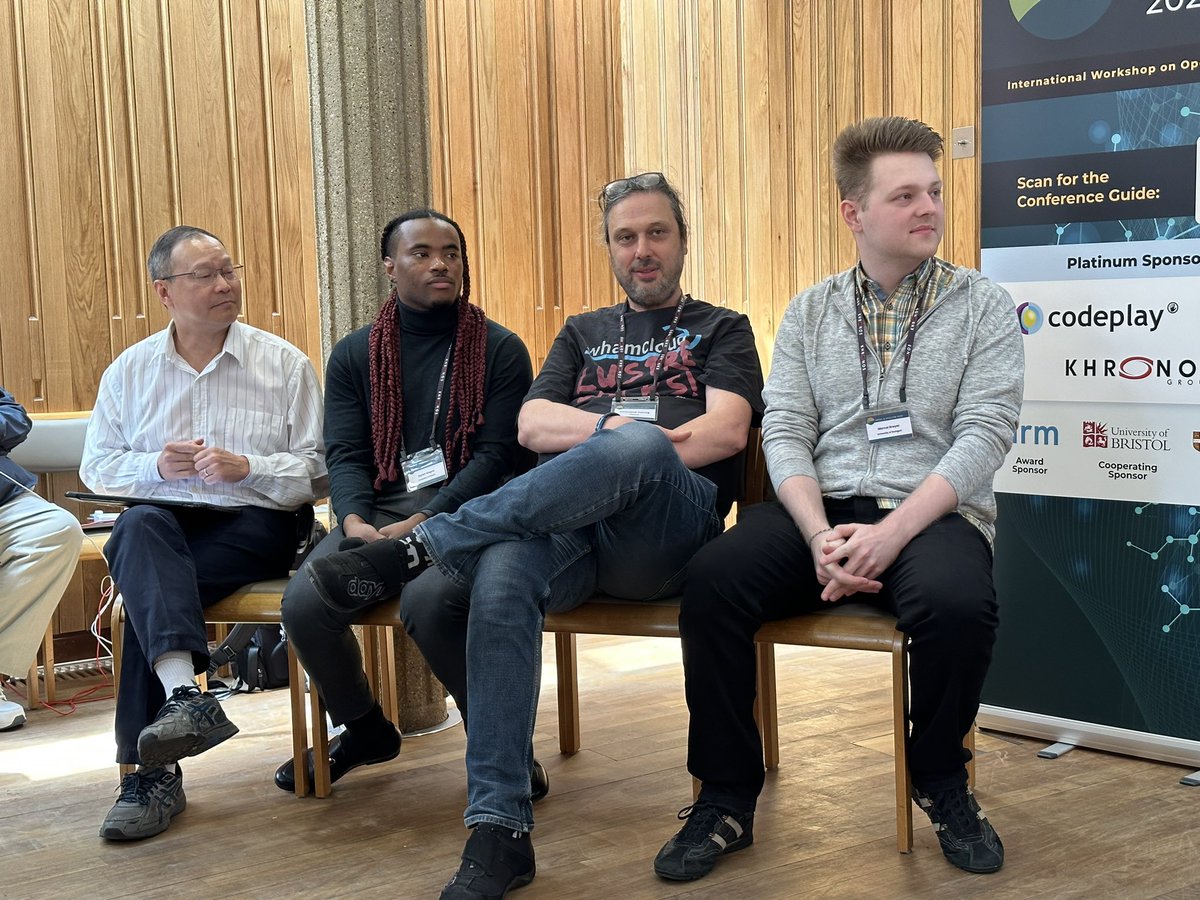 simonmcs's tweet image. Last before lunch, a panel session involving all the speakers who are working on using SYCL and OpenCL to tackle machine learning and AI. Expertly chaired by Tom Deakin @tjdeakin @IWOCL #SYCL #OpenCL