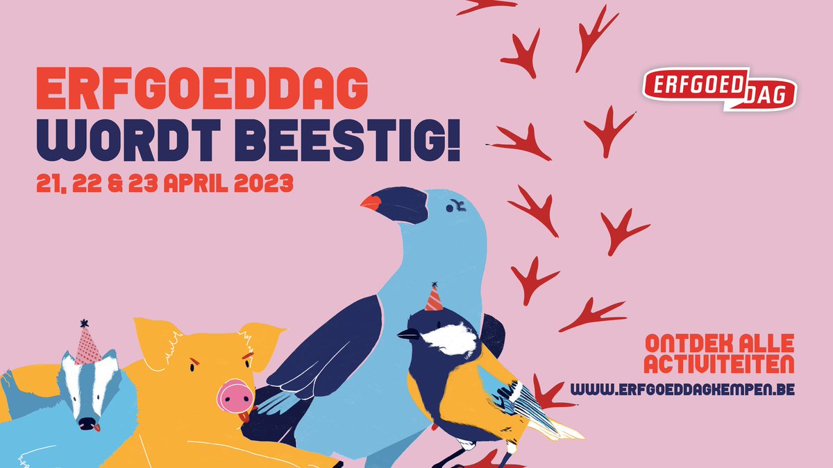 𝗚𝗿𝗮𝘁𝗶𝘀 𝘁𝗼𝗲𝗴𝗮𝗻𝗴 𝘁𝗶𝗷𝗱𝗲𝗻𝘀 𝗘𝗿𝗳𝗴𝗼𝗲𝗱𝗱𝗮𝗴
Nu zondag 23 april is het Erfgoeddag! Je bezoekt de drie musea uitzonderlijk gratis. 👌

Ben je benieuwd naar welke activiteiten er in de Kempen te ontdekken zijn?👉 erfgoeddagkempen.be