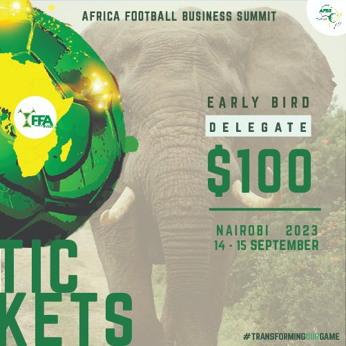 TheFFAfrica's tweet photo. We are happy to announce that #earlybird #tickets for the second Africa Football Business Summit are currently on sale. Grab yours now and start planning for your #football #business and #safari experience!

#AFBSummit #AFBS2023 #TransformingOurGame

Link. https://t.co/6NKkdgGOUs https://t.co/dJXJ4uwrAb