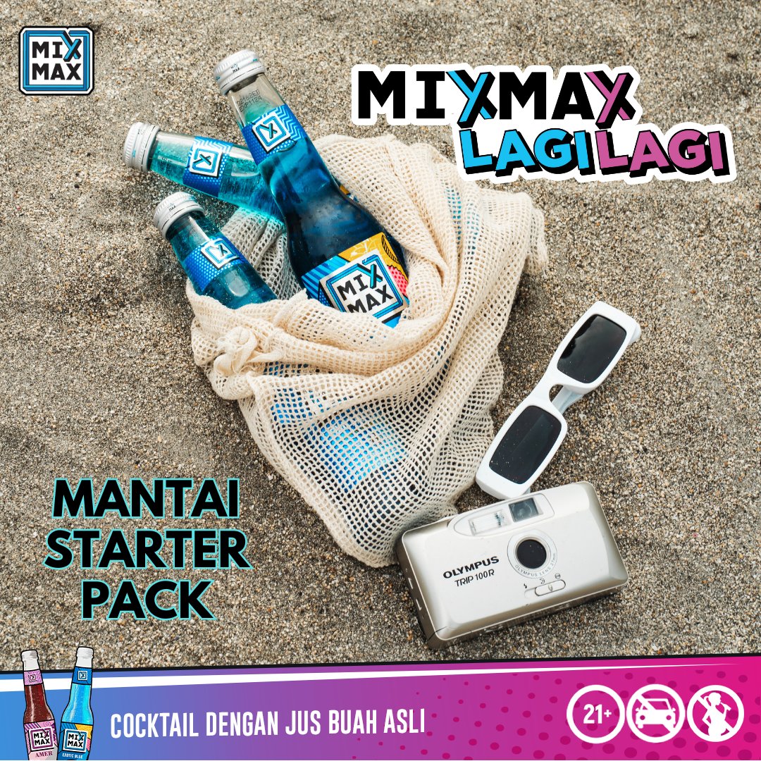 Barang yang harus kalian bawa pas ke pantai, lagi - lagi wajib sama MixMax dong!

#mixmax #mixmaxlagilagi #mixmaxfreshenupyourday #mixmaxcocktail #mixmaxvodka #exoticblue #amer