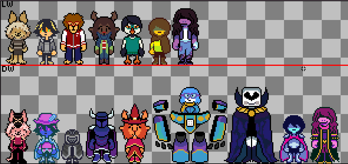 Dragwhite1's tweet photo. i am finally making decent progress on the silly little deltarune au me and a friend are working on, every resprite has been completed. #DELTARUNE #DELTARUNEAU https://t.co/qjnTeZDY6y