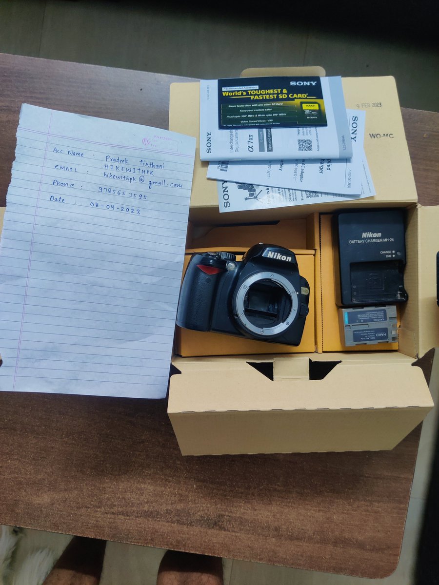 hikewithpk's tweet photo. I order Sony DSLR from https://t.co/gNicL3I5hr, order id 40242999780162765 but got  old nikon DSLR.

i checked secure id on box was  different.

 Original id 
: sptp317064216 but on box : spz261605906. 
Returned on 9 https://t.co/oA7rnT5y1O refund yet.
@amazonIN @AmazonHelp https://t.co/PFmzVOockl