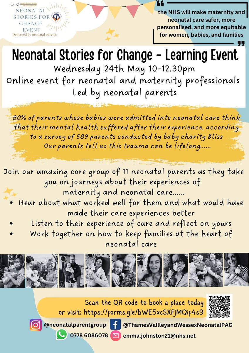 Emma_J_Johnston's tweet photo. We would like to invite you to attend the virtual South East Region collaborative listening, learning, and working together event:

Neonatal Stories for Change: Learning and Working Together – Virtual Event via MS Teams

Wednesday 24th May, 10:00am – 12:30pm https://t.co/cjtIwJLDKb