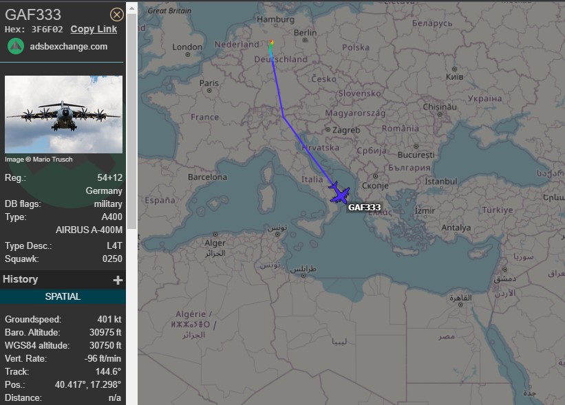 Laurent_Le_Bloa's tweet photo. Three #Germany AF A400M #GAF333 #GAF357 & #GAF359 heading fm #Hannover toward #Sudan for evacuation German citizen turned back due to ungoing fights in #Karthum
@RAbdiAnalyst @Abdi678 @0g_ontheground @OAbraar @Wild_JSL @_ngwata @YahyeSL @ManlikeAK47 @awkulmiyow https://t.co/gXabCaMCzj