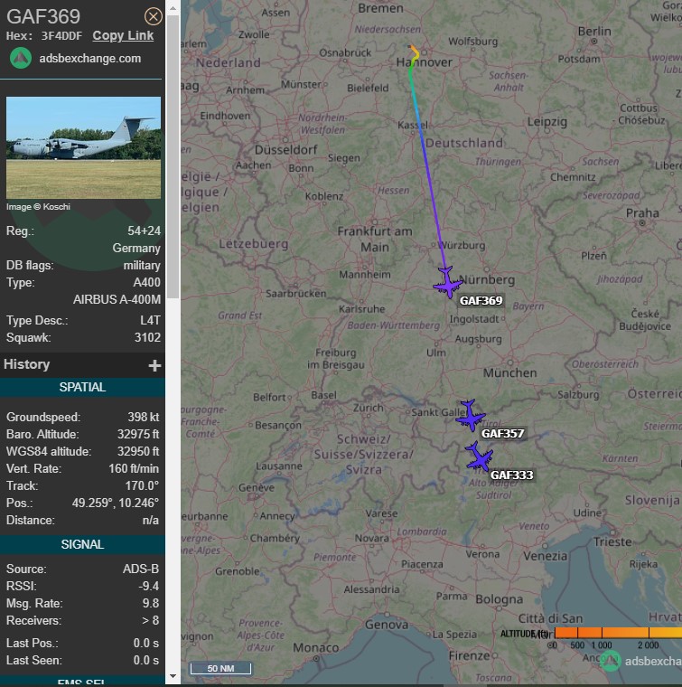 Laurent_Le_Bloa's tweet photo. Three #Germany AF A400M #GAF333 #GAF357 & #GAF359 heading fm #Hannover toward #Sudan for evacuation German citizen turned back due to ungoing fights in #Karthum
@RAbdiAnalyst @Abdi678 @0g_ontheground @OAbraar @Wild_JSL @_ngwata @YahyeSL @ManlikeAK47 @awkulmiyow https://t.co/gXabCaMCzj