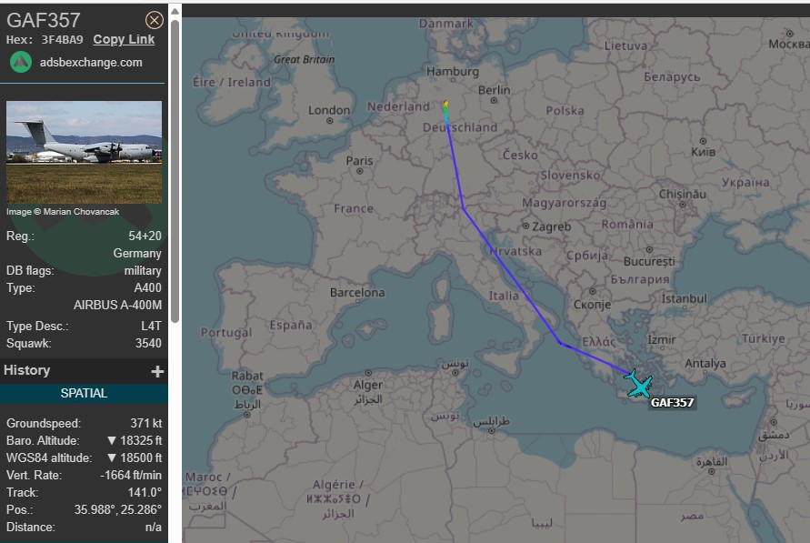 Laurent_Le_Bloa's tweet photo. Three #Germany AF A400M #GAF333 #GAF357 & #GAF359 heading fm #Hannover toward #Sudan for evacuation German citizen turned back due to ungoing fights in #Karthum
@RAbdiAnalyst @Abdi678 @0g_ontheground @OAbraar @Wild_JSL @_ngwata @YahyeSL @ManlikeAK47 @awkulmiyow https://t.co/gXabCaMCzj