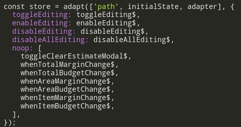 mfpears's tweet photo. @matiasfha @GabrielVergnaud Still a lot of boilerplate. Here's a "reducer" with #StateAdapt https://t.co/s2fLkC7zEE