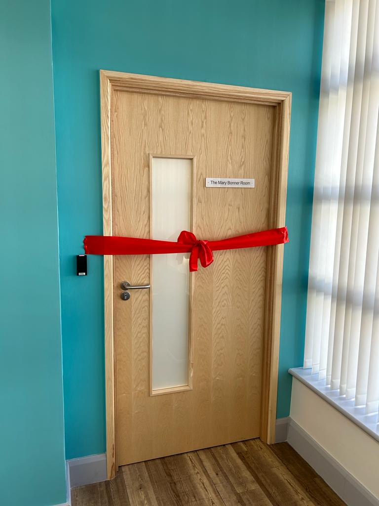 The Mary Bonner Room was opened by Brian Halford, named in memory of his late wife. Brian is a long-time supporter of the Aylesford Unit &amp; Warwick Hospital and this new clinic room was made possible thanks to Brian and Mary’s generous charitable contributions to SWFT Charity.