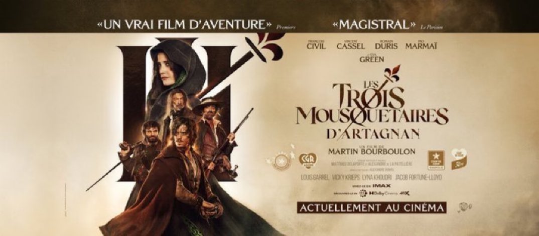 ⚔️ Excellent bouche à oreille et donc très belle 2ème semaine pour #LesTroisMousquetairesDArtagnan avec 731.484 entrées sur 744 copies. Le cumul atteint 1.738.643 entrées. cc @PatheFilms @MBourboulon @Dimitri_Rassam