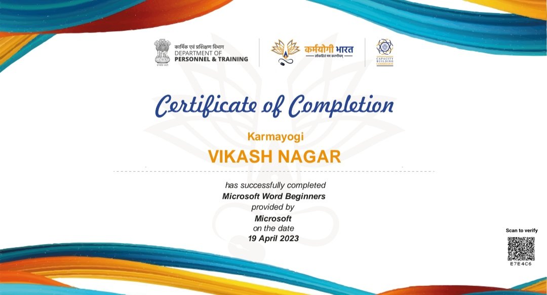 VikasNagar108's tweet photo. Successfully completed MS Word Beginners.
provided by
Microsoft.
#Karmayogi💫
#Microsoft
@AIGGPA
@Vainnateya
@CMYIP_ @Connect_Lokesh
#mspowerpoint
#karmayogi https://t.co/6MRIVfwuk5