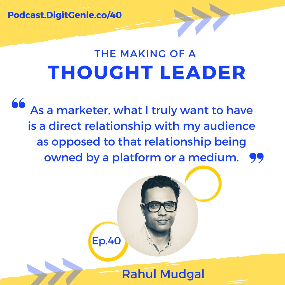 Staying relevant to your audience will help you create #visionarystorytelling that will last overtime &amp; newer media.<a href="/suigeneris_1/">Rahul</a> shares several tips on #buildingthoughtleadership through effective storytelling on #TMTLpodcast Tune in here:lnkd.in/d9EyEdPz #thoughtleader