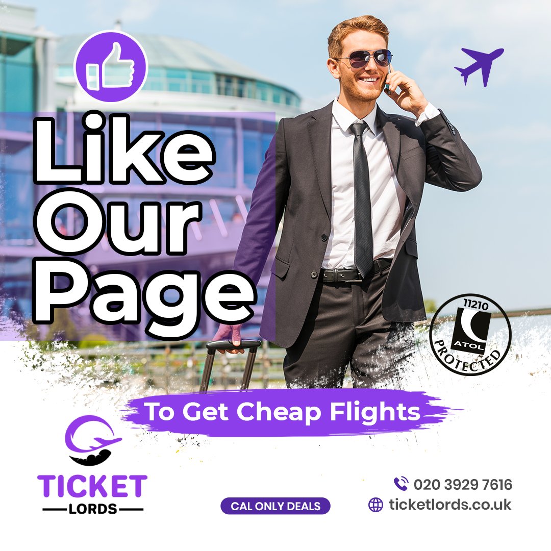 ticketlordsuk's tweet photo. Looking for exclusive content and behind-the-scenes access? Like our page and be the first to know about all our latest happenings. For a Flight search, visit https://t.co/fFs4kF9ly9 or call 02039297616.
#ticketlordsuk #FlightsFromUk #cheapflights https://t.co/nzJ00fXq8p