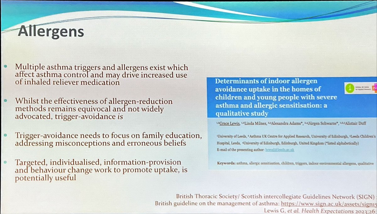 SebJGray's tweet photo. Allergens  

Not the first thing I’d think of in terms of role of psychology in #SevereAsthma but strong argument form Alistair Duff

@LondonPaedResp https://t.co/2RHu3PRFTf
