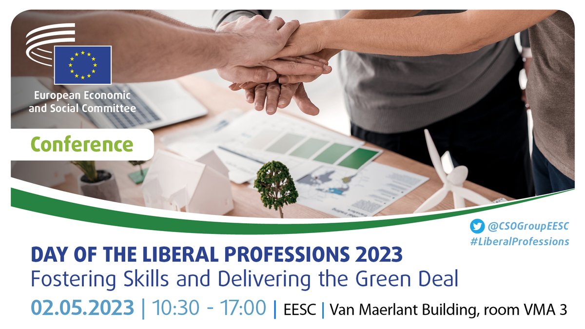 📣 Join the debates on #FitFor55 #NewEuropeanBauhaus and #Skills with #LiberalProfessions representatives, and policy makers from the European Commission, European Parliament and Member States.

Register by 27/04: dyn.eesc.europa.eu/event/sessions…
More information: europa.eu/!xWMgc3