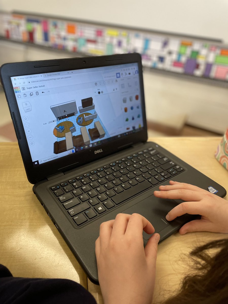 carnelosclass's tweet photo. STEAM challenge #2 ✅ Design your dream classroom. They’re becoming experts on @tinkercad thanks to our @NotreDameHCDSB co-op student who taught them the basics and is there to answer all their questions. @hcdsbsteam @StTimothyHCDSB https://t.co/RVCYCVH1l3