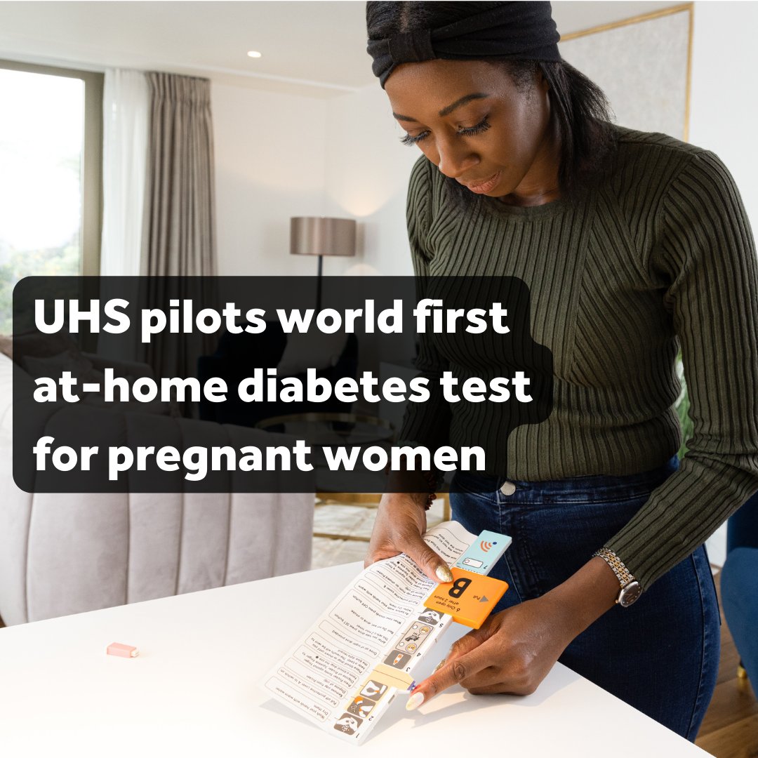 UHSFT's tweet photo. UHS is the first in the world to pilot a new at-home diabetes test for pregnant women.

It works in the same way as the traditional in-hospital oral glucose tolerance test but can be carried out by the patient at home.

Read the full story on our website: https://t.co/8atufUG86J https://t.co/62QoFPnByy