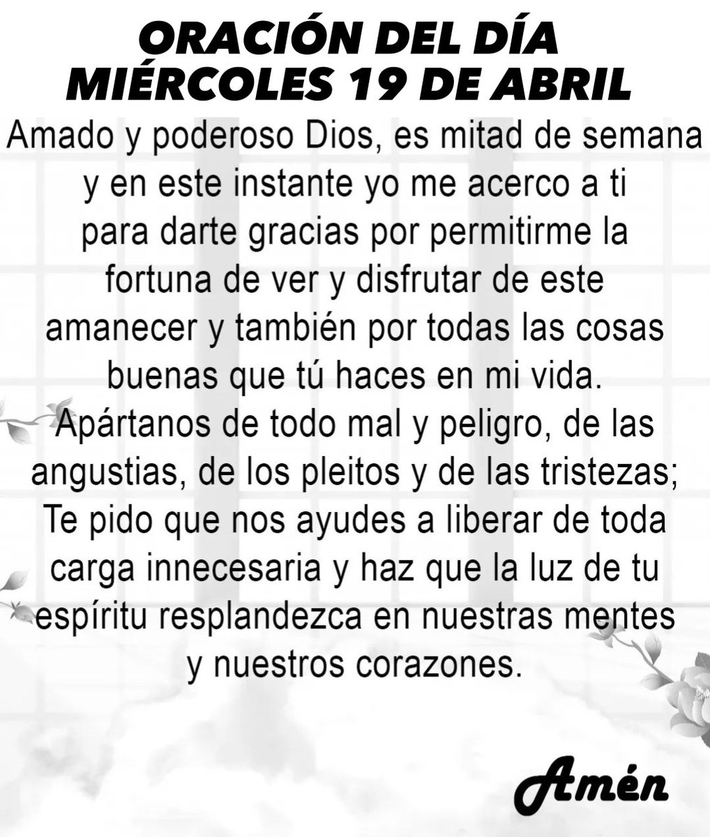 MiOracionDiaria's tweet photo. Oración del día miércoles 19 de abril de 2023. https://t.co/LuDLZe2yNt
