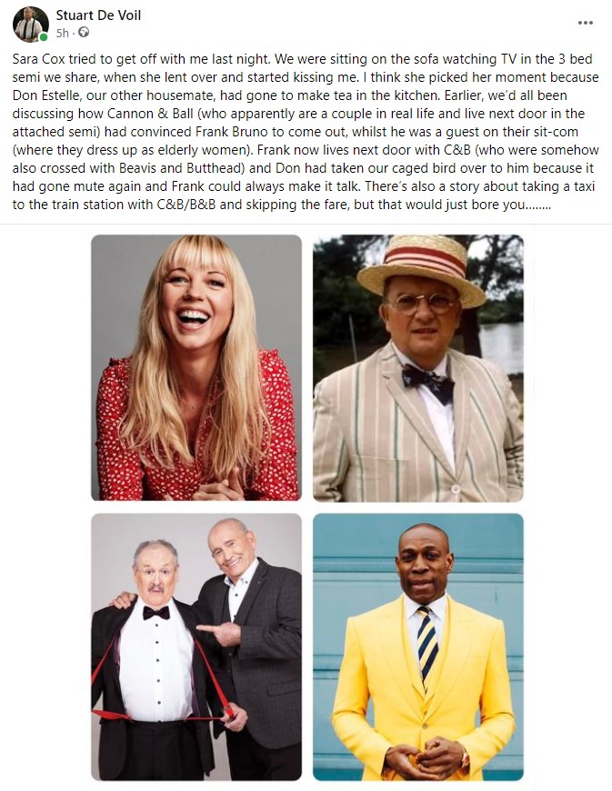 My dream last night. <a href="/sarajcox/">sara cox💙</a> when are you coming home?......... 🤣🤣 (screen cap from one of my other social platforms as too many characters for twitter!)