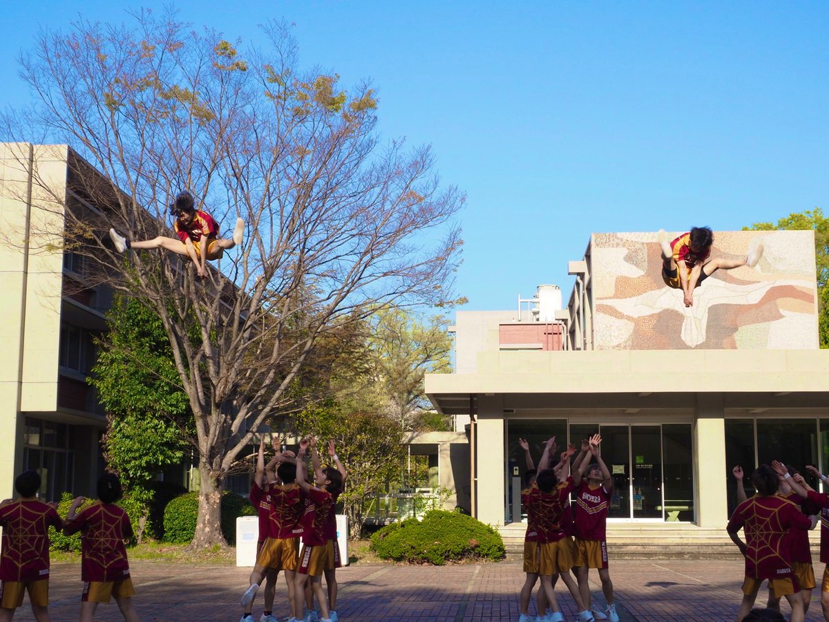 spiders_cheer's tweet photo. 【フレッシュマン祭】
先日、南山大学フレッシュマン祭2023にて演技しました😃😃
女子チアRUSTLESさんとのコラボ演技を含めご覧いただいた皆様ありがとうございました‼️
新入生の初演技、お楽しみに🫣

#名古屋スパイダーズ #名古屋SPIDERS #男子チア #新歓 https://t.co/iJFsaJHKfd