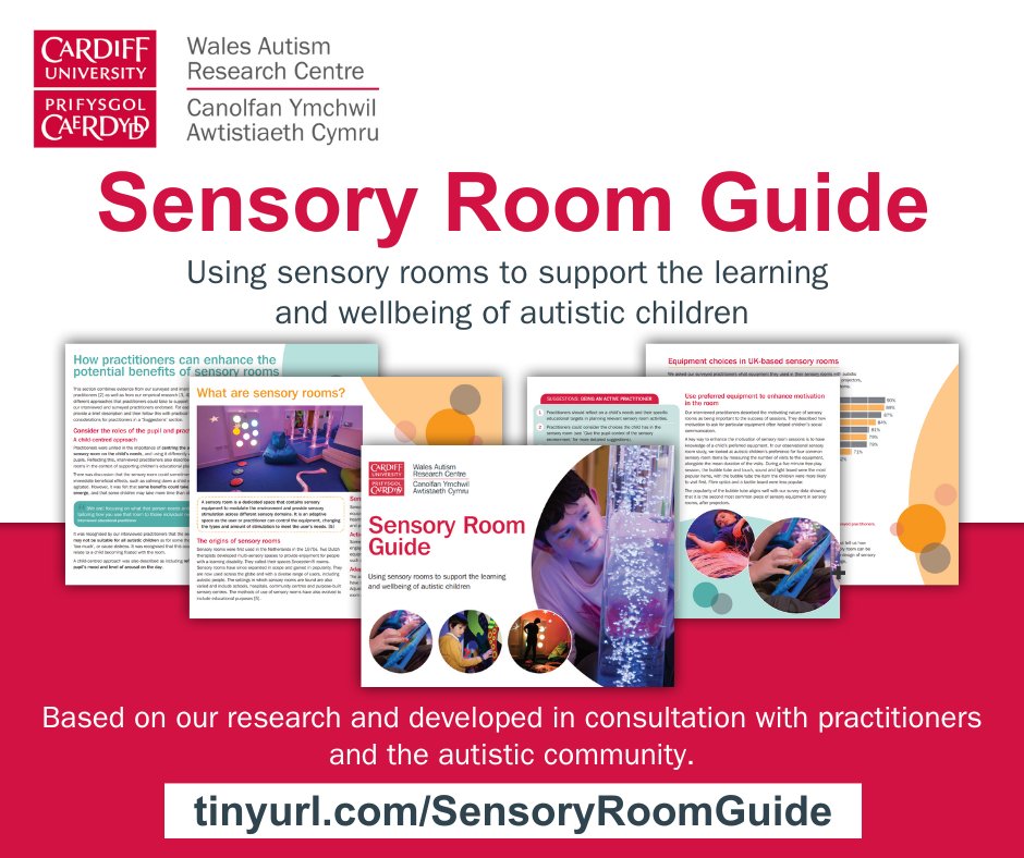 WARC_Cardiff's tweet image. We are excited to announce that today is the launch of our Sensory Room Guide!
The Guide is:
-for practitioners working with autistic children
-evidence-based
-developed with the autistic community and practitioners
-free to download
tinyurl.com/SensoryRoomGui…