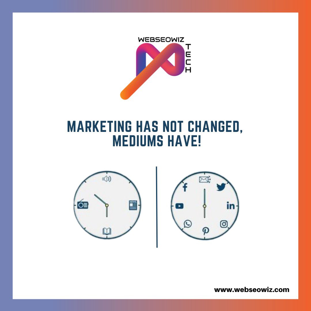 webseowiz's tweet photo. Marketing just transformed from conventional methods to modern methods. Digital needs required digital presence, strong image and urge to buy the service or product offered. 
For more information write to us at: 
info@webseowiz.com 
#digital #marketing #socialmediamanagement https://t.co/A025G07A0G