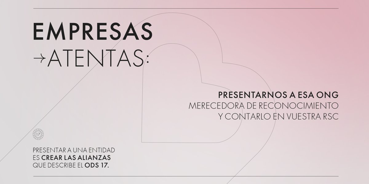 Si eres empresa y conoces o tienes estrecha relación con una ONG o entidad sin ánimo de lucro, anímala a presentarse y apóyala con una carta en la que expliques la labor que desempeña y la distingue en la sociedad.

#MarcasQueHacenSentir
#ODS
#RSC
#PremioSolidario