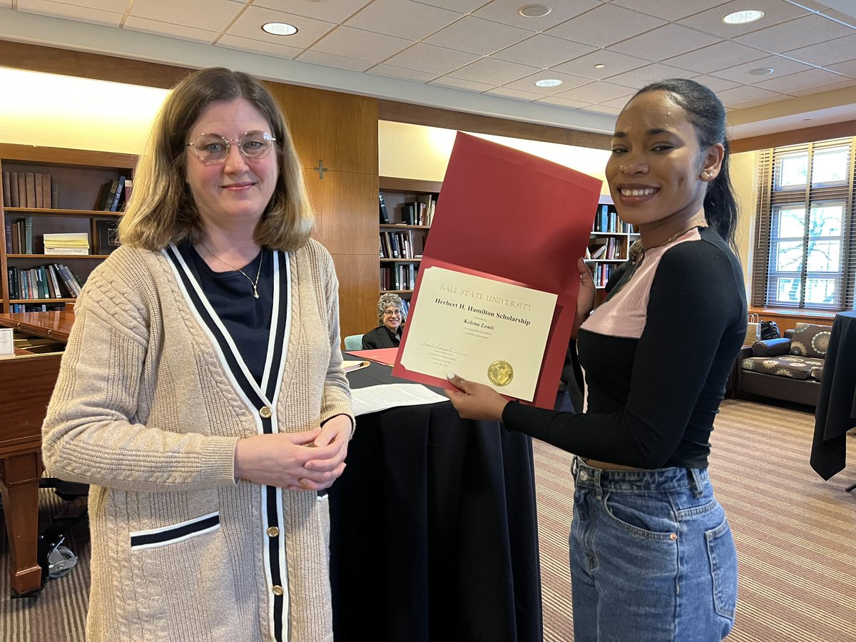 BSULegalStudies's tweet photo. Congratulations to Kelena Louis, winner of the Herbert Hamilton Law School Scholarship. Kelena is headed to @IUMaurerLaw in the fall. #teamlegalstudies #wefly #legalstudies https://t.co/XxIaflHcZw