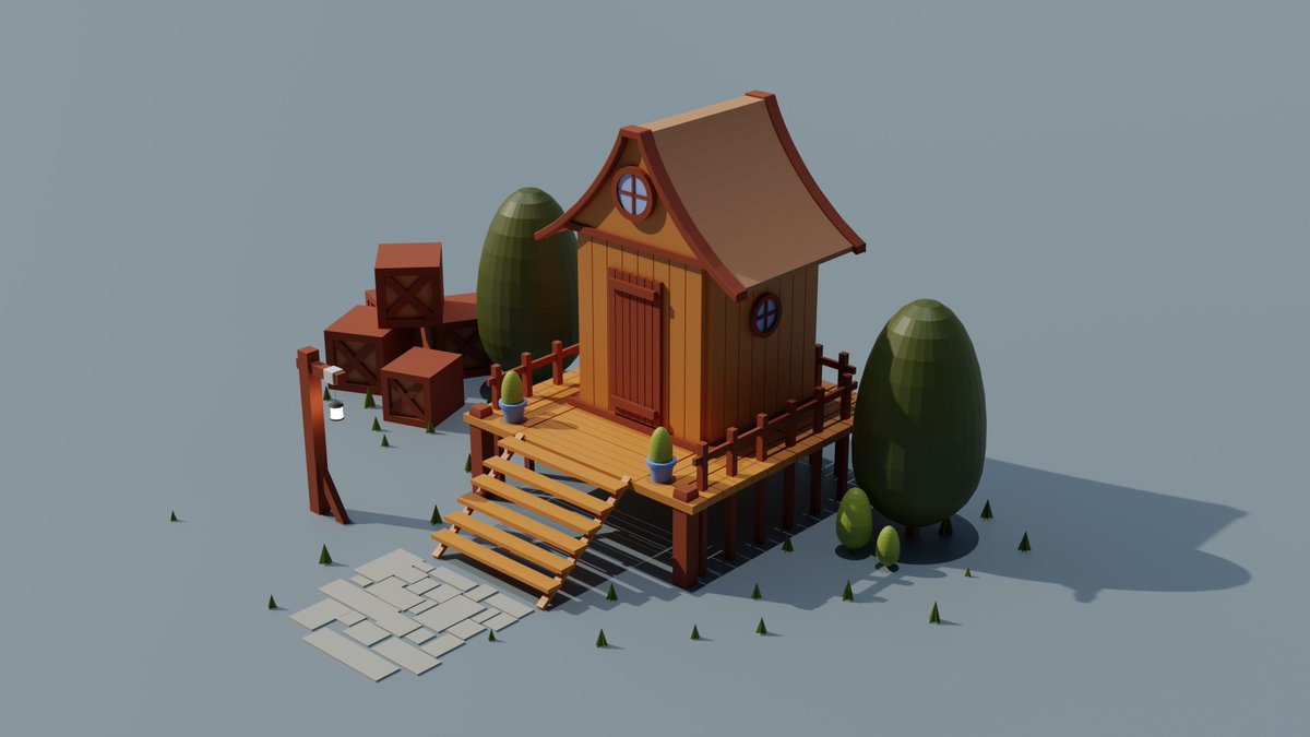 rendered_black's tweet photo. Rustic Hideaway - #3DExploration
#Blender3d #3dart #lowpoly #consistency #blenderart #blend #blendercommunity #digitalartwork https://t.co/WQU6A9w3AH