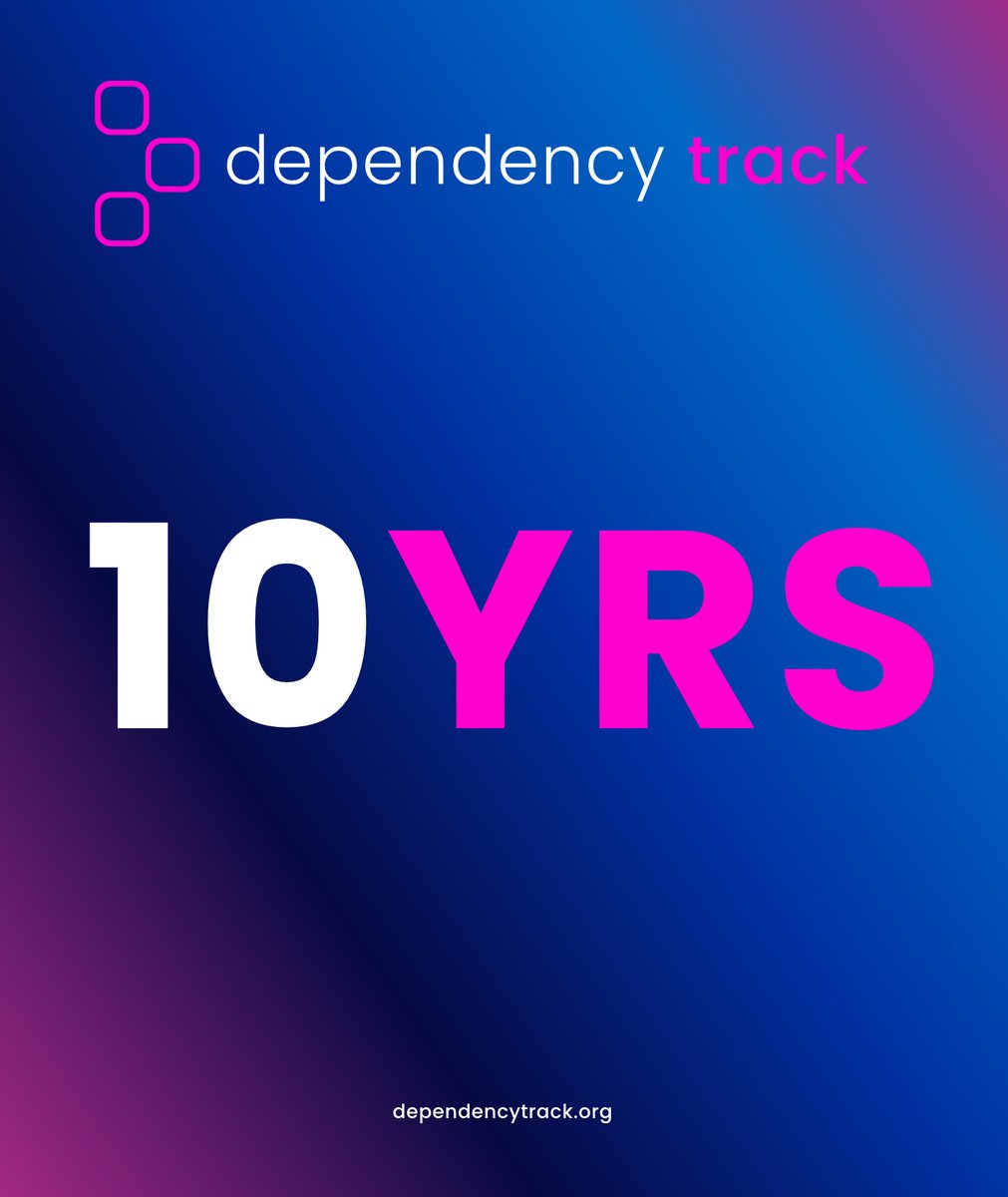 DependencyTrack's tweet photo. This year, OWASP Dependency-Track is celebrating our 10 year anniversary. And today, we released Dependency-Track v4.8, our first release in this historic year.
https://t.co/mndsoz1O1T
Changelog: https://t.co/JlxTyd0mUq
#SBOM #OWASP #SCRM #CSCRM https://t.co/Sarl9jcnxr