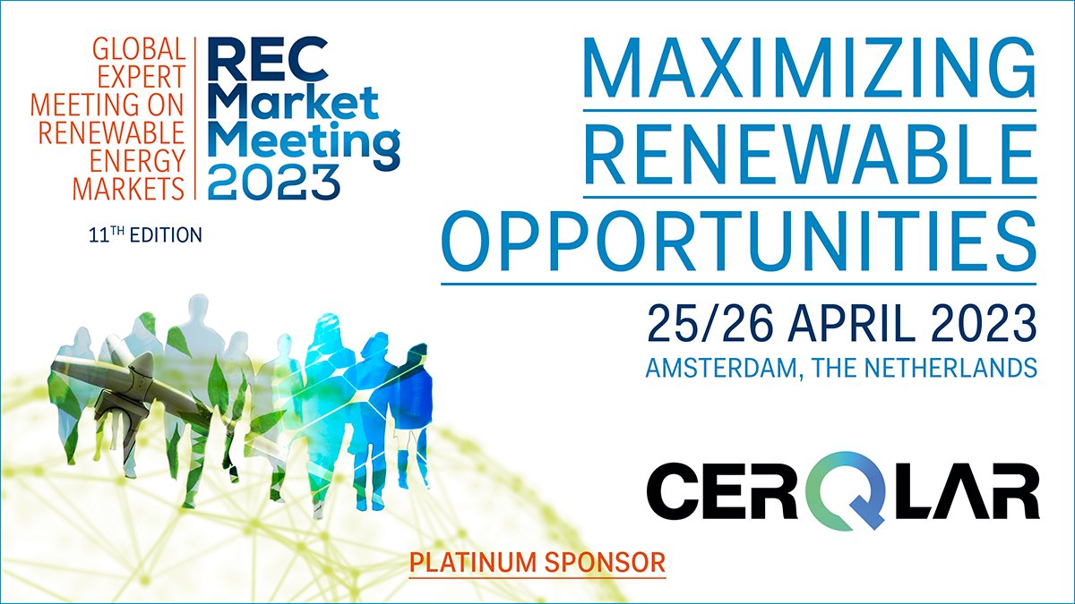 Just a few days to go til RMM2023. Get valuable insight s into the renewable energy market from industry experts and network &amp; unwind at the celebratory dinner party. Thanks to <a href="/CerQlar/">CerQlar</a> for being the Platinum Sponsor and host of the dinner party. See you soon!