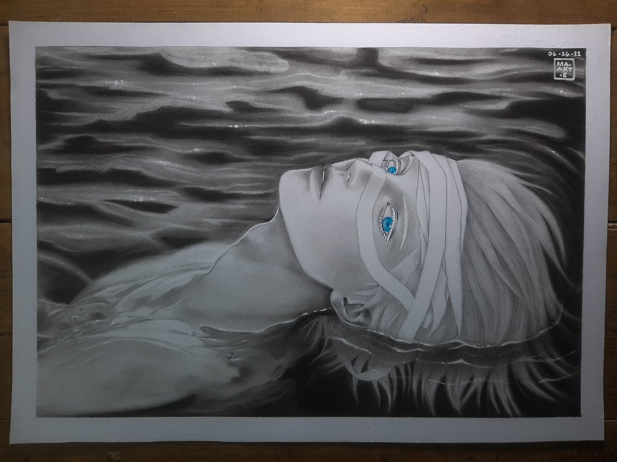 maarte_01's tweet photo. Gojo unboxing time on the latest manga chapter of #JujutsuKaisen 

Wanna share with you an old fanart I made almost a year ago, trying semi realistic. But still practicing until now tho 

#GojoSatoru #Gojo #jujutsukaisenfanart #JJKSpoilers #JJK https://t.co/Hou185udR7