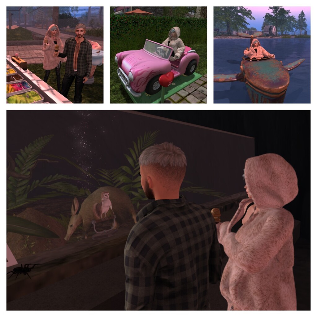 theBearsy's tweet photo. I found a zoo in #SecondLife so took my little monster ( @minkataka ) for a walk to see some of the animals, grab some ice cream, and ride a few things. 

It's such a great platform for adding in a bit of connection with one another while we're unable to… https://t.co/bPunClIpcI https://t.co/dd3xpb8CXl