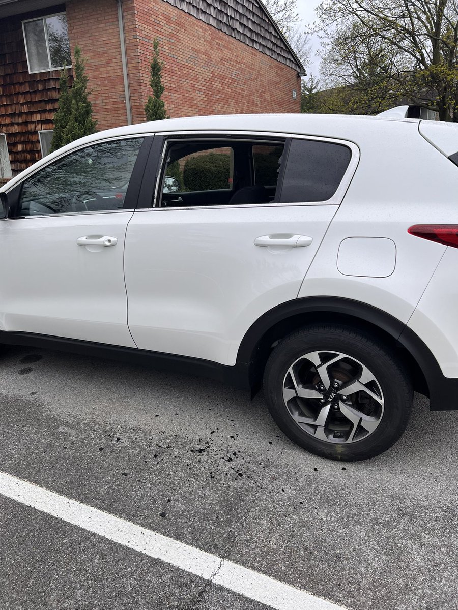 MollyBasdeo's tweet photo. I’m just wondering where the accountability from @Kia is for these incidents. Our car was broken into this week in an attempted theft and now we’re paying for the repairs. None of this would be necessary if Kia had installed proper anti-theft software to begin with. https://t.co/cRloUCModS