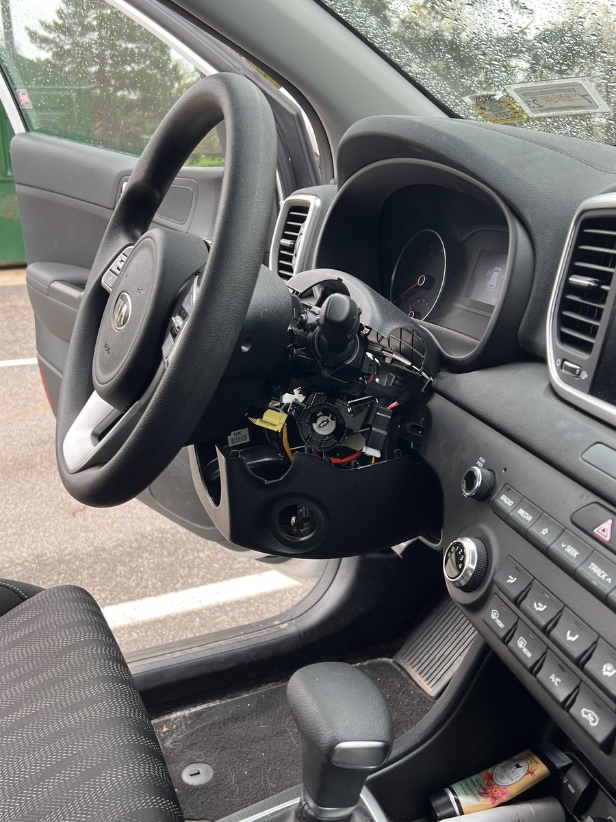 MollyBasdeo's tweet photo. I’m just wondering where the accountability from @Kia is for these incidents. Our car was broken into this week in an attempted theft and now we’re paying for the repairs. None of this would be necessary if Kia had installed proper anti-theft software to begin with. https://t.co/cRloUCModS