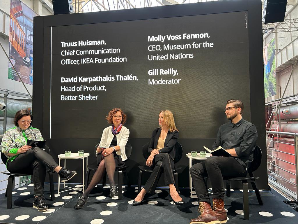 Thank you to @MollyVossFannon @museumfortheun, David @Better_Shelter and of course Gill and IKEA for such an amazing discussion on the role of design in creating a better future for People and Planet here #milandesignweek2023.