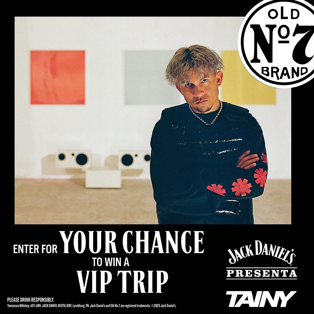 Win a VIP Trip to @Tainy's upcoming audiovisual experience on May 6th, at Oasis Wyndwood with @JackDaniels_US 🔥

+21. RSVP at jackpresenta.com 

#JDpartner