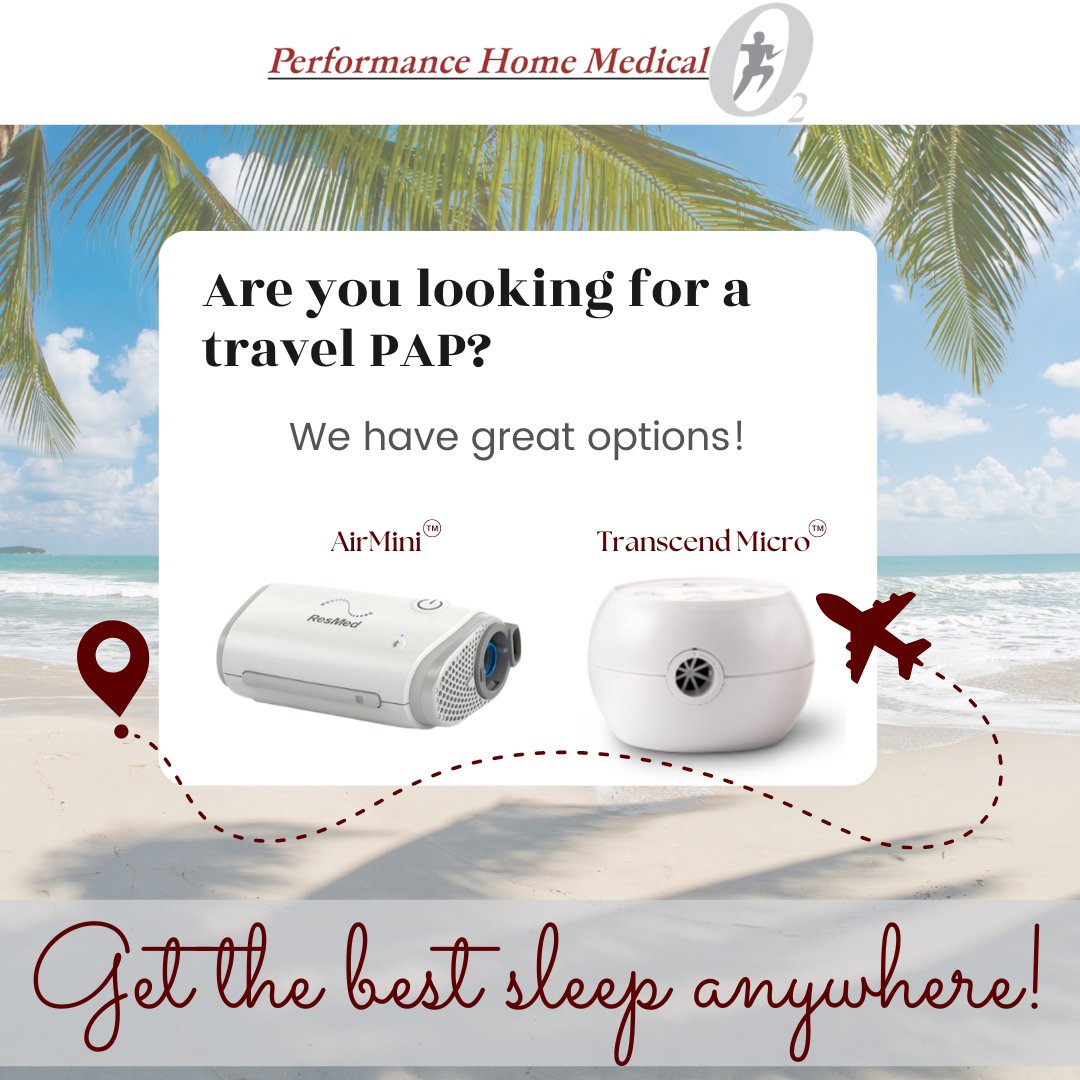PerformanceHom1's tweet photo. Don't hold back and discover new places. Get your travel CPAP today! Give us a call at 866.687.4463.
#AirMini #TranscendMicro #TravelCPAP #CPAP #PAP #SleepApnea #OSA #PHM #PerformanceHomeMedical https://t.co/raABoElYTS