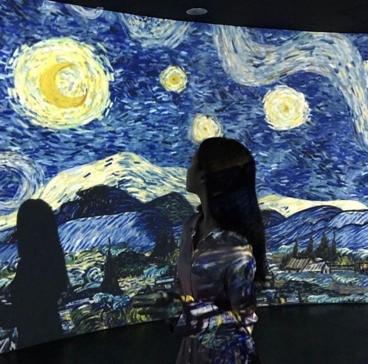 surrounded by van gogh paintings