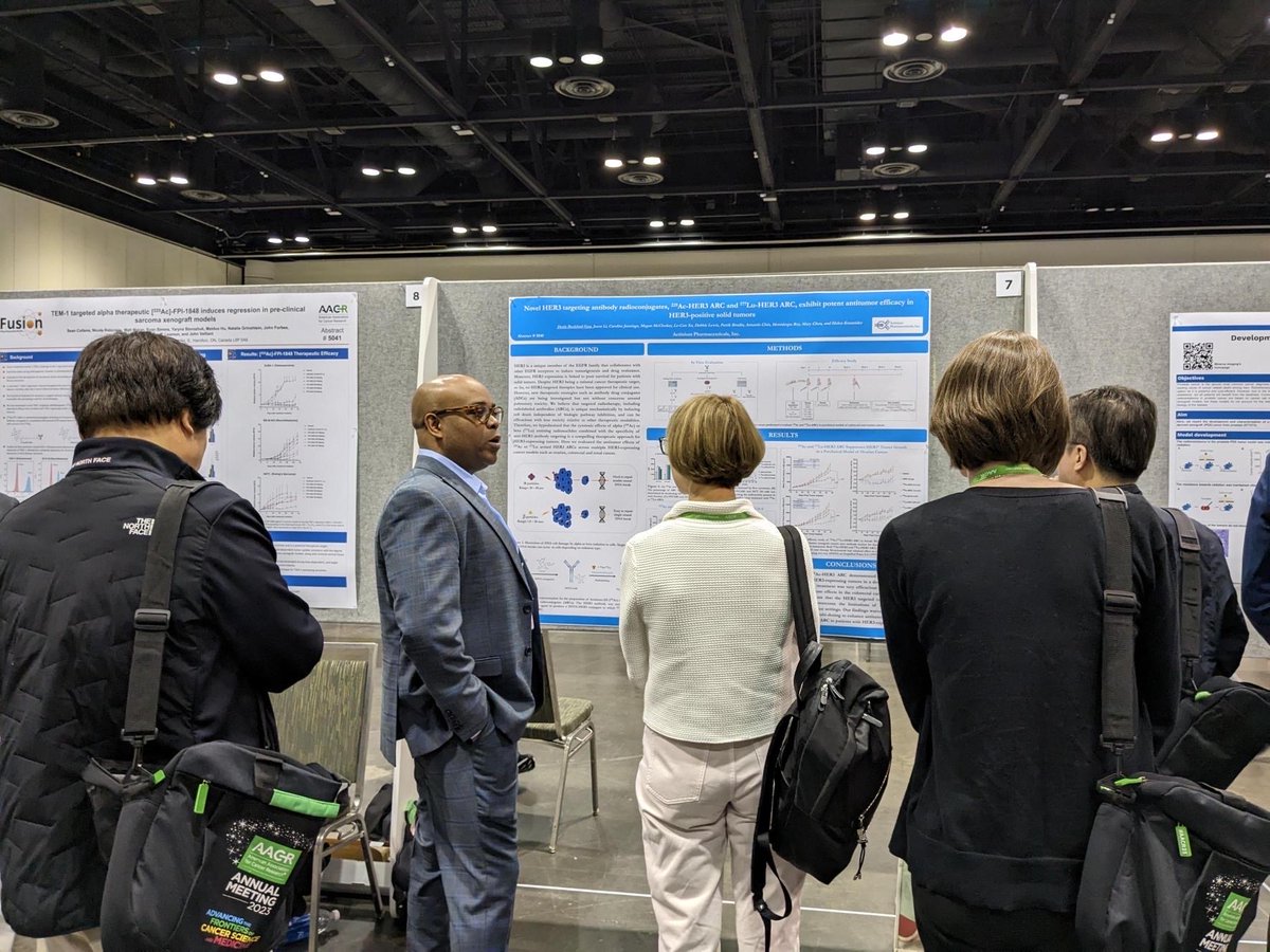 ActiniumPharma's tweet photo. We had a great time at #AACR23 this past week. It was a pleasure to have attendees meet our team and engage in open discussions to gain further insight into our posters highlighting Actinium’s work towards targeted radiotherapy R&amp;D. More here: https://t.co/kdvkIt9yh7 $ATNM https://t.co/orduDU9yXl