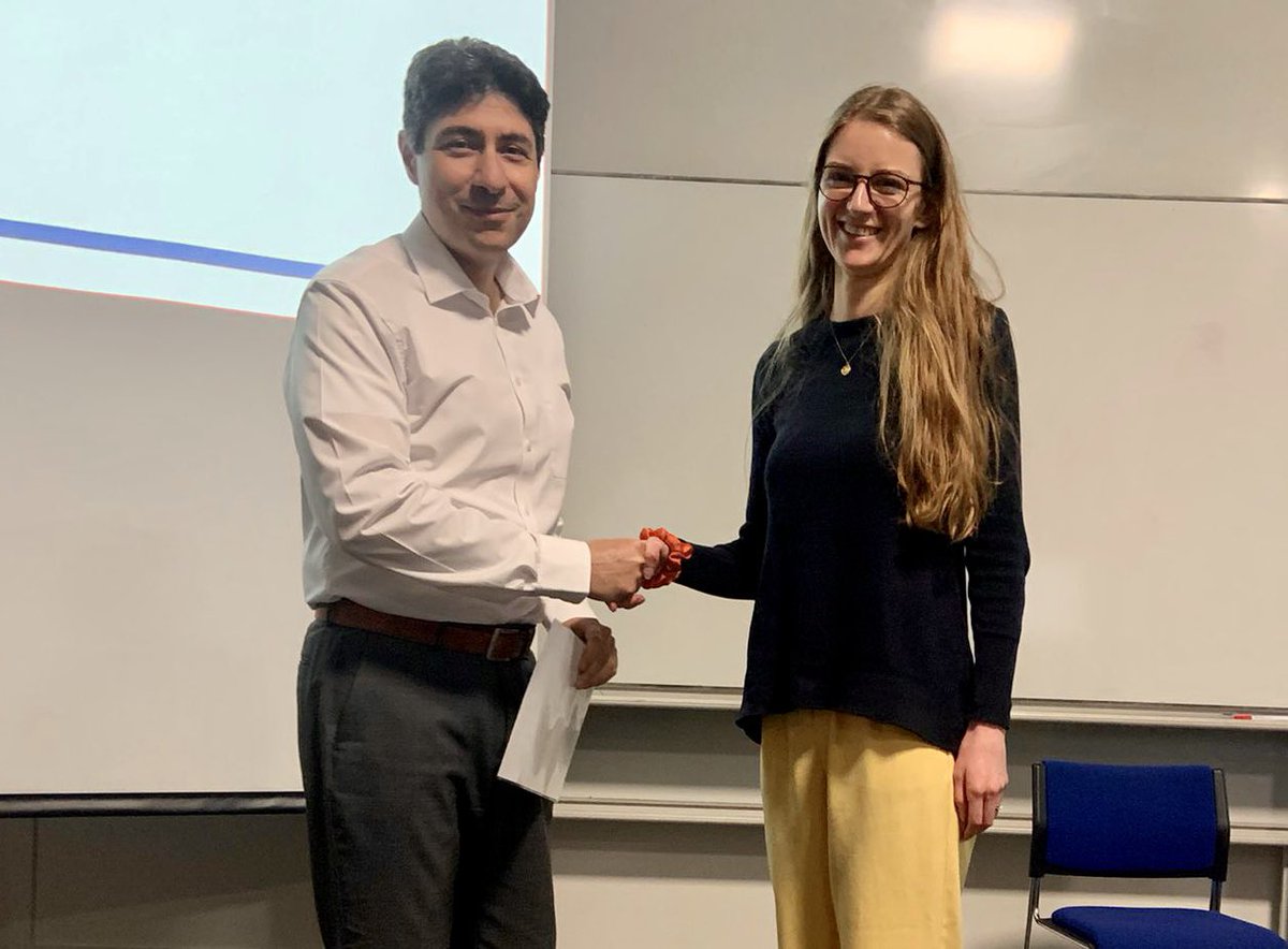 ChemEngPostdocs's tweet photo. 🏅🏆 Congrats to the winners from today’s talks and posters:

- Best Poster Award: Dr Xiaochu Wei
- IMSE Best Talk Award: Dr Lucia Lombardi
- Departamental Best Talk Award: Dr Chloe Armour 

Congrats 🥳 very well deserved! https://t.co/ChnOAgQ5iq