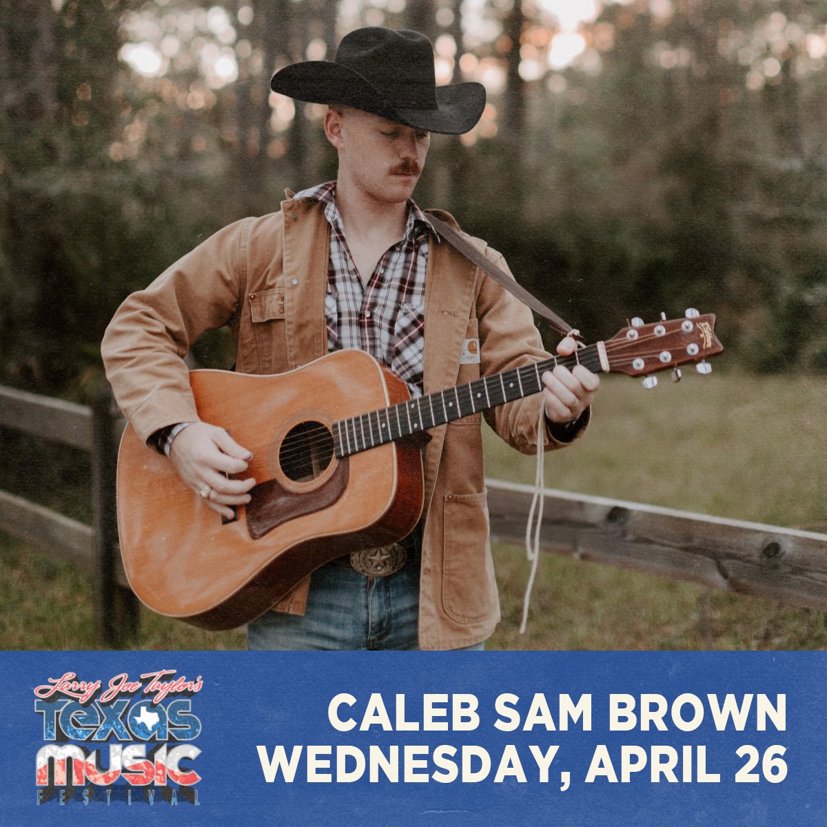 CONGRATS to our 11th Annual LJT Songwriter Showcase finalist, Caleb Sam Brown! 🎶 He will perform Wednesday, 4/26 on the Allsup's Stage at 12:30pm. Also, be sure to tune in to @959theranch TODAY during the 4pm hour with @shayneholl to hear more about Caleb's music! #LJT2023