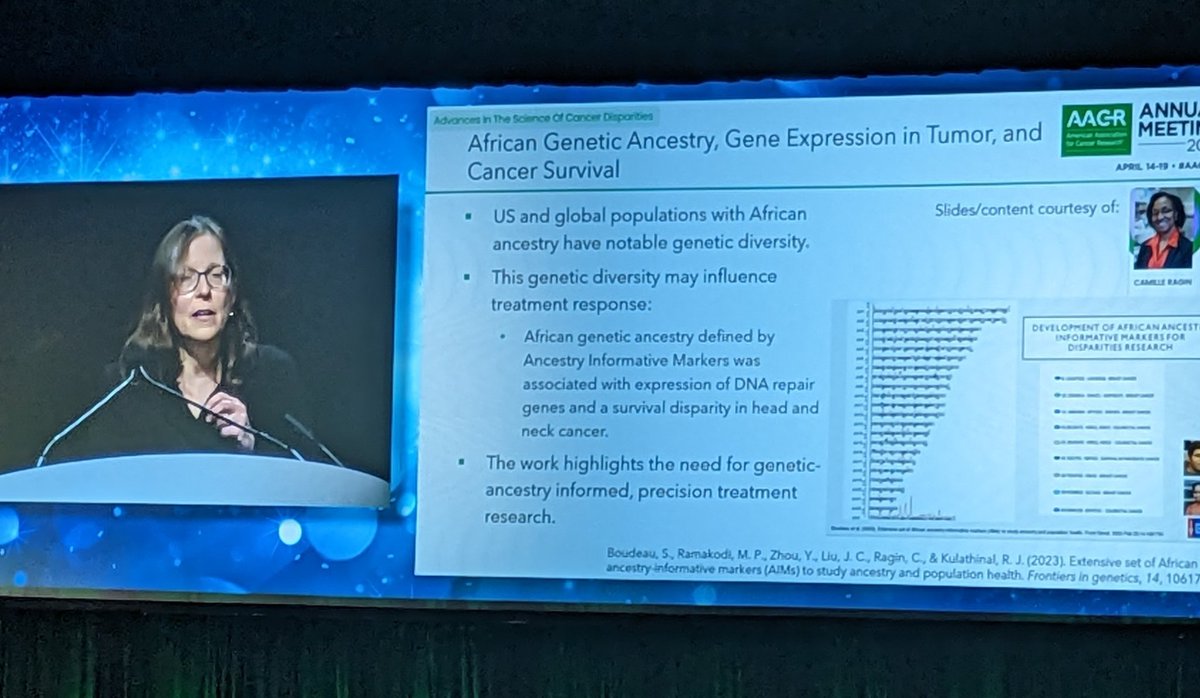 Amazing work by my husband Jeff Liu, Dr. Camille Ragin and their team addressing H&N cancer disparities - highlighted at the final #AACR23 session! @FoxChaseCancer