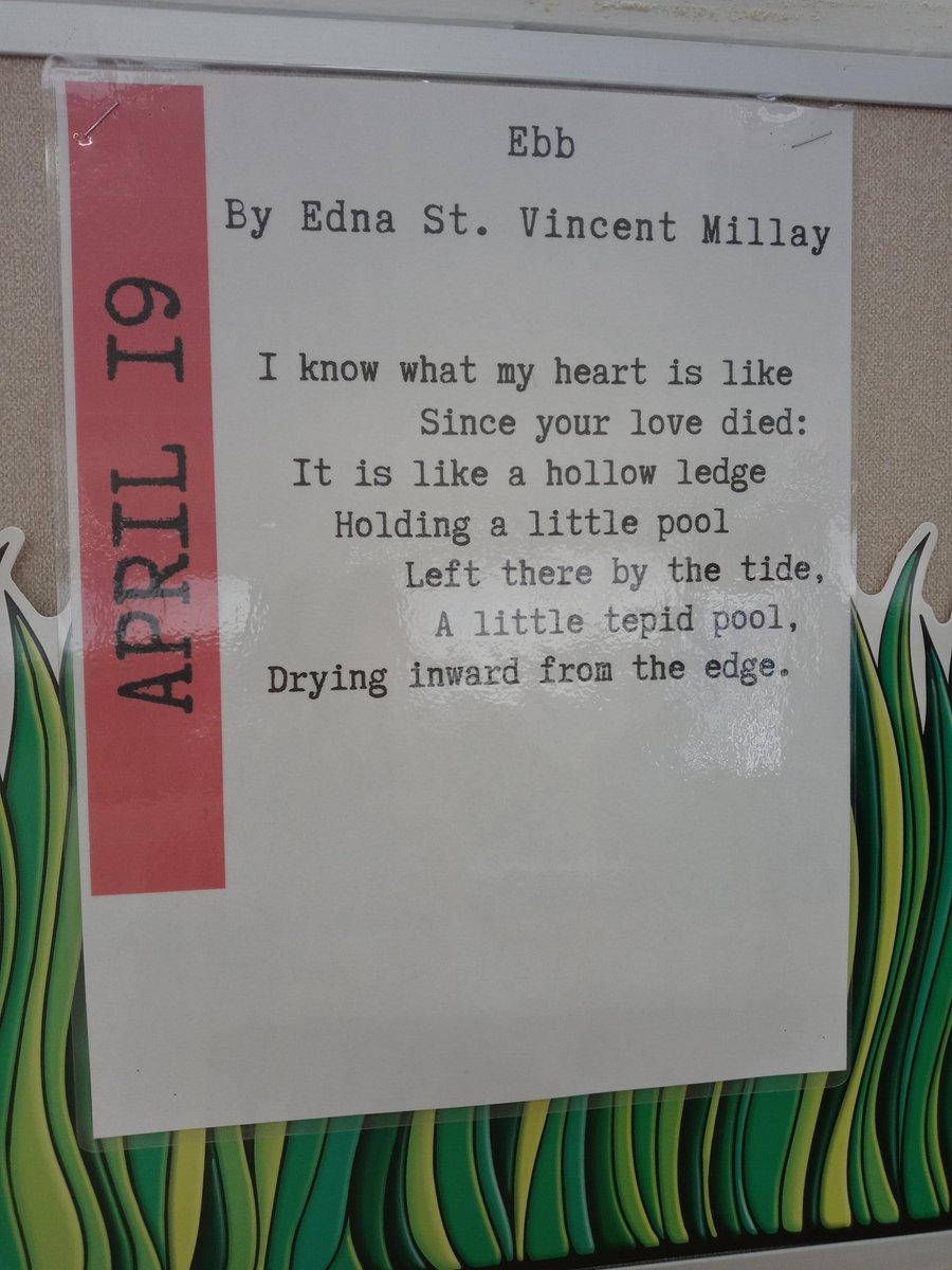 @readcreekside at @wildcatscv honoring #NationalPoetryMonth with a poem-a-day display.