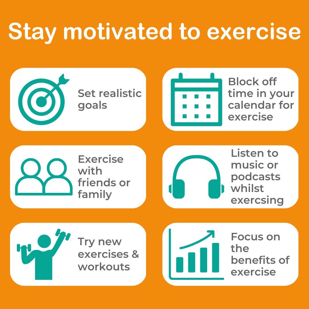 active_up's tweet photo. Exercise is one of the best things you can do for your health and wellbeing but it can be hard to stick to it.

Here are some tips that will help you stay motivated and achieve your fitness goals. 🎯 https://t.co/LuyamBm2gG