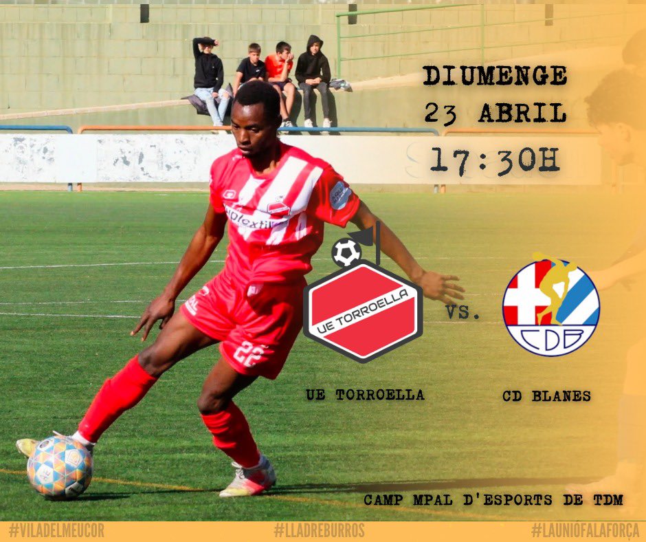 uetorroella's tweet photo. Diumenge de Sant Jordi🌹🐲: 

@uetorroella vs. @CDBlanesOficial 

#lladreburros #viladelmeu♥️
📸@pere_1969 https://t.co/IT5D47d9Kg