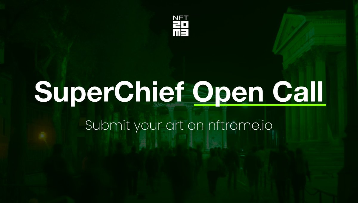 🚨 <a href="/SuperchiefNFT/">SuperchiefGalleryNFT</a> Artist Open Call

We're happy to announce that we want you to make up the 4 days art exhibition.

👇 Submit your artworks on our official website, link in the comment below