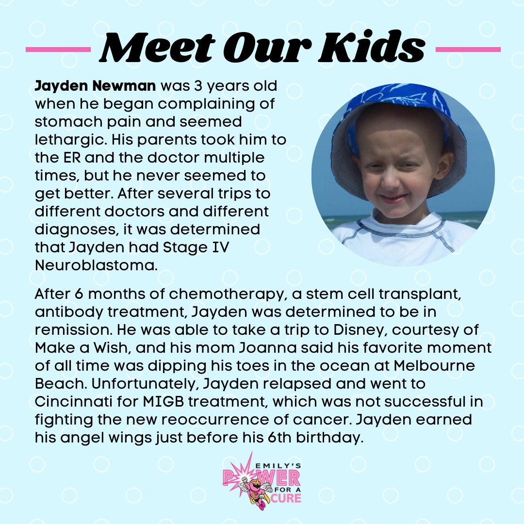 Powerforacure's tweet photo. Emily was not alone in her fight against neuroblastoma. Meet another one of our heroes, Jayden.

Read Jayden's story here: https://t.co/cEmngSlv2b https://t.co/WyhuGXmJWk