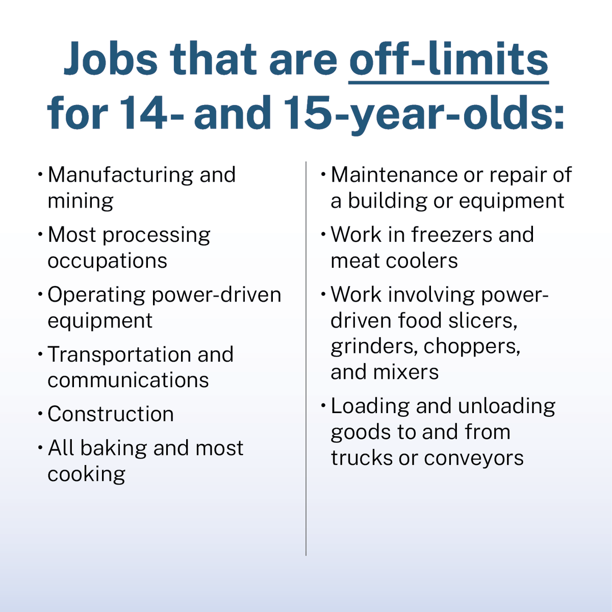 WHD_DOL's tweet photo. Questions about #ChildLabor laws? Here's a short guide to jobs and hours kids can work ⤵️⤵️

▶️ Visit https://t.co/uS2MlXIZLB for more info.

#KeepTeenWorkersSafe #hr #management https://t.co/BWVZzHRm3b
