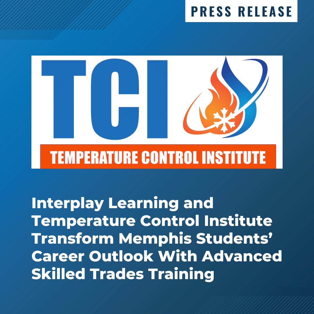 InterplayLearn's tweet image. Interplay Learning and Temperature Control Institute have teamed up to revolutionize the future of Memphis students with cutting-edge skilled trades training! 🛠️ bit.ly/3UWEBJ9

#InterplayLearning #SkilledTrades #CareerTraining #TechnicialTraining #FutureReady