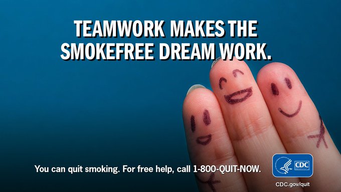 CDCTobaccoFree's tweet photo. #WednesdayWisdom: Showing up and being a listening ear for your loved ones trying to go smokefree can increase their chance their success! For free resources and more ideas on how to help your loved ones, visit https://t.co/N6zYMofnEY. https://t.co/dQL7WPvT7w